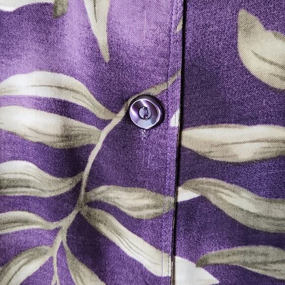 Variations Woman Purple Maxi Dress Size 18W Tropical Button Front Vacation Tie - Picture 6 of 10